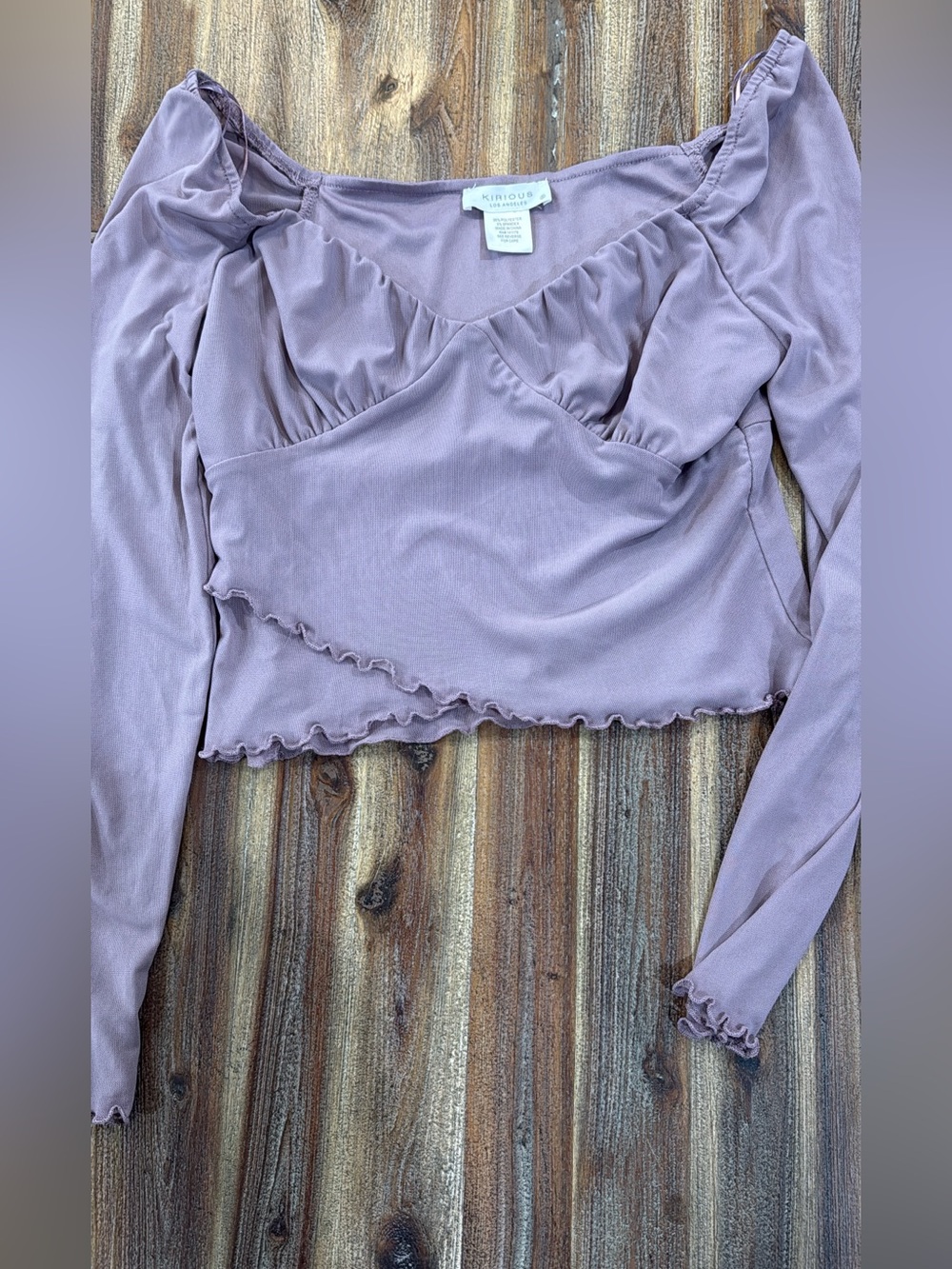 Kirious Lavendar Long-Sleeve Crop Top